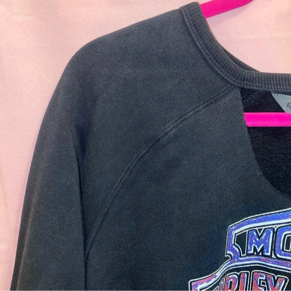 Harley-Davidson Motorcycle Black Ripped Logo Sweatshirt XXL - Picture 3 of 10